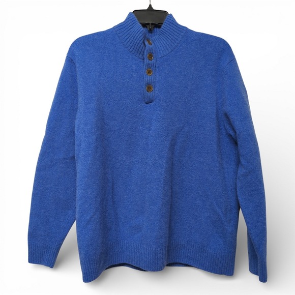Lands' End Other - Lands' End Mens Lambswool Cashmere Mock Neck Sweater XL Breathable Luxury Preppy